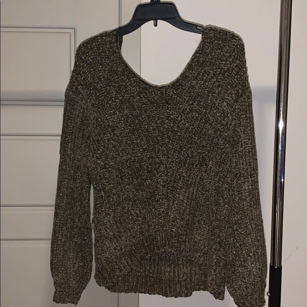 Charlotte Russe Knitted Sweater - Brown